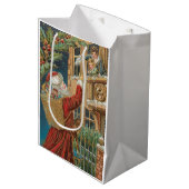 ヴィンテージサンタプレゼント パーソナライズされた ミディアムペーパーバッグ (正面アングル)