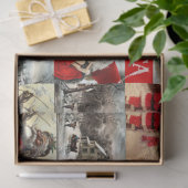 ヴィンテージサンタホリデーテーマデクページ 薄葉紙 (ギフト)