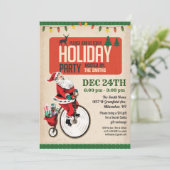 ヴィンテージサンタホリデーパーティー招待状 招待状 (スタンド正面)