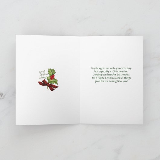 ヴィンテージサンタホリーチストマスカードお母さん シーズンカード (内部)