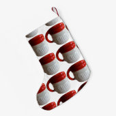 ヴィンテージサンタマグクリスマスストッキング(目を開く) スモールクリスマスストッキング (裏面 (吊り時))