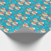 ヴィンテージサンタマグスクリスマスギフトラップ ラッピングペーパー (角)