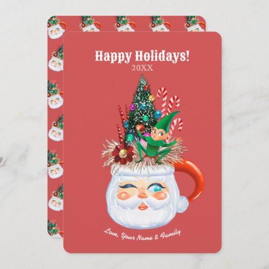 ヴィンテージサンタマグパーソナライズフラットカード シーズンカード (正面/裏面)