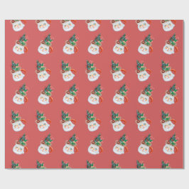 ヴィンテージサンタマグラッピング紙 ラッピングペーパー