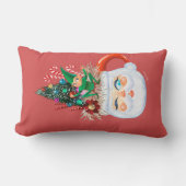 ヴィンテージサンタマグレッド（長）装飾用クッション ランバークッション (正面)