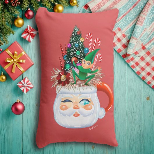 ヴィンテージサンタマグレッド（長）装飾用クッション ランバークッション