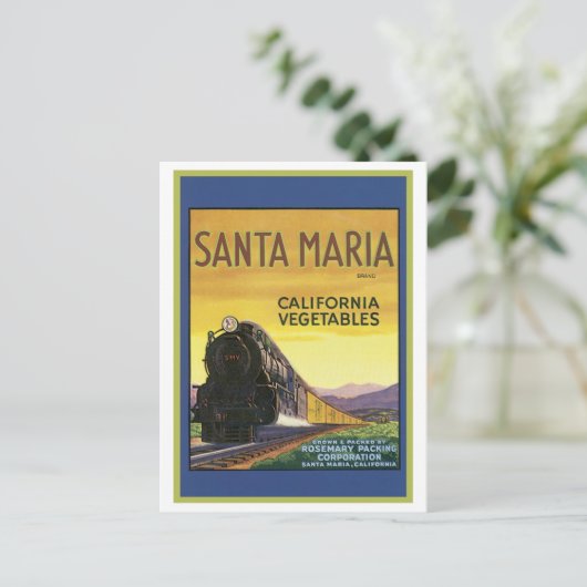 ヴィンテージサンタマリアカリフォルニア野菜クレートララ ポストカード (スタンド正面)