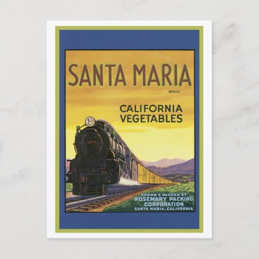 ヴィンテージサンタマリアカリフォルニア野菜クレートララ ポストカード (正面)