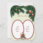 ヴィンテージサンタメイキングトイズクリストマスフラットカード 案内状 (裏面)