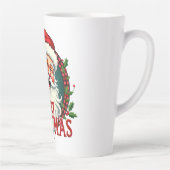 ヴィンテージサンタメリークリスマスイラストレーションパッテン カフェラテマグ (右)