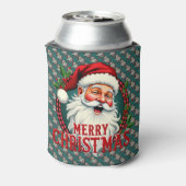 ヴィンテージサンタメリークリスマスイラストレーションパッテン 缶クーラー (缶裏面)