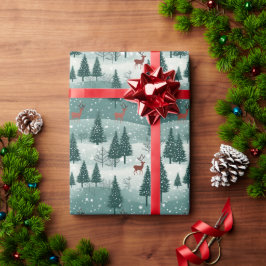 ヴィンテージサンタメリークリスマスギフトラップ ラッピングペーパー
