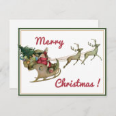 ヴィンテージサンタメリークリスマススススリートインディア シーズンカード (正面/裏面)