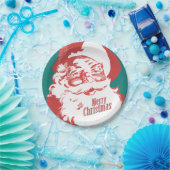 ヴィンテージサンタメリークリスマス紙プレート ペーパープレート (パーティー)