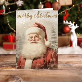 ヴィンテージサンタメリークリスマス シーズンカード