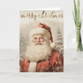 ヴィンテージサンタメリークリスマス シーズンカード (正面)