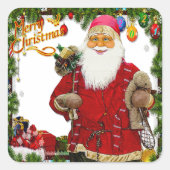 ヴィンテージサンタメリークリスマス スクエアシール (正面)