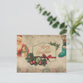 ヴィンテージサンタメリークリスマス  ポストカード (スタンド正面)