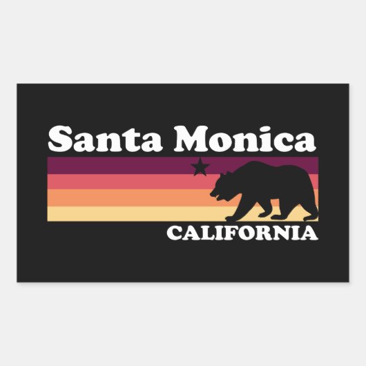 ヴィンテージサンタモニカカリフォルニア 長方形シール (正面)
