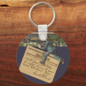 ヴィンテージサンタレターアートプリントクリスマス キーホルダー (正面)