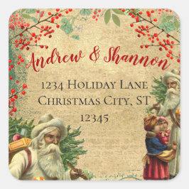 ヴィンテージサンタレッドベリーウィンターグリーン スクエアシール