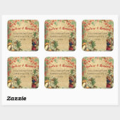 ヴィンテージサンタレッドベリーウィンターグリーン スクエアシール (シート)