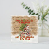 ヴィンテージサンタロッカースクエア折りたたみカード (スタンド正面)