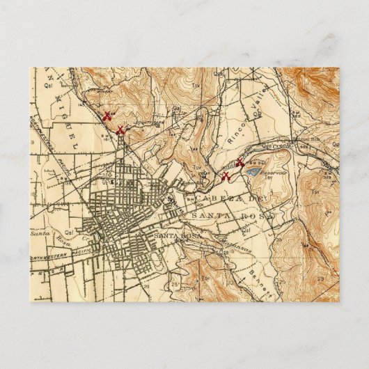 ヴィンテージサンタローザCAポストカード ポストカード (正面)