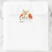 ヴィンテージサンタ付きパイプギフトラベル スクエアシール (バッグ)