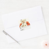 ヴィンテージサンタ付きパイプギフトラベル スクエアシール (封筒)