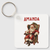 ヴィンテージサンタ伝統的クリスマス キーホルダー (正面)