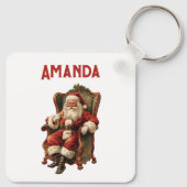 ヴィンテージサンタ伝統的クリスマス キーホルダー (裏面)