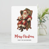ヴィンテージサンタ伝統的クリスマス シーズンカード (スタンド正面)