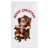 ヴィンテージサンタ伝統的クリスマス スモールペーパーバッグ (裏面)