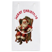 ヴィンテージサンタ伝統的クリスマス スモールペーパーバッグ (正面)