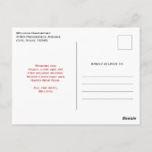 ヴィンテージサンタ伝統的クリスマス ポストカード (裏面)