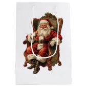 ヴィンテージサンタ伝統的クリスマス ミディアムペーパーバッグ (裏面)