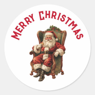ヴィンテージサンタ伝統的クリスマス ラウンドシール