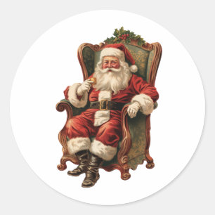 ヴィンテージサンタ伝統的クリスマス ラウンドシール