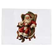 ヴィンテージサンタ伝統的クリスマス ラージペーパーバッグ (裏面)