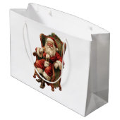 ヴィンテージサンタ伝統的クリスマス ラージペーパーバッグ (裏面アングル)
