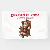 ヴィンテージサンタ伝統的クリスマス 横断幕 (横)