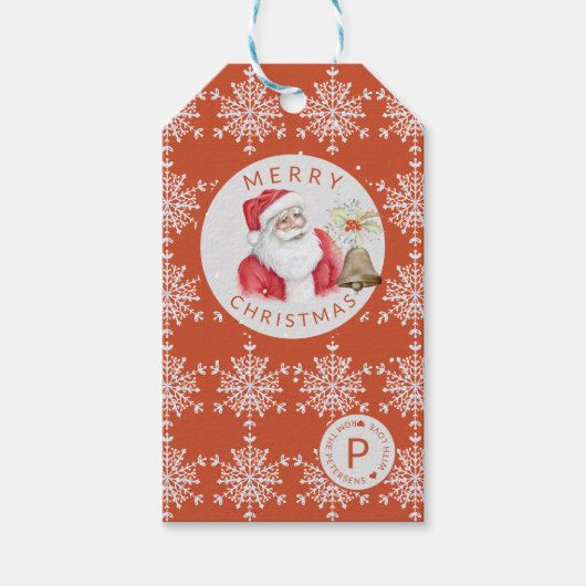 ヴィンテージサンタ伝統的ルスクリスマス ギフトタグ (正面)