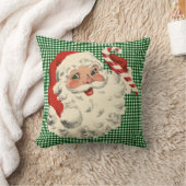 ヴィンテージサンタ保持キャンディーケーン装飾用クッション クッション (ブランケット)