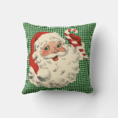 ヴィンテージサンタ保持キャンディーケーン装飾用クッション クッション (裏面)