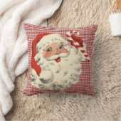 ヴィンテージサンタ保持キャンディーケーン装飾用クッション クッション (ブランケット)