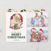 ヴィンテージサンタ写真メリークリスマスグリーティング シーズンカード (正面/裏面)