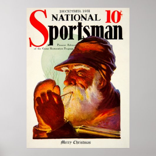 ヴィンテージサンタ喫煙パイプハンター ポスター (正面)