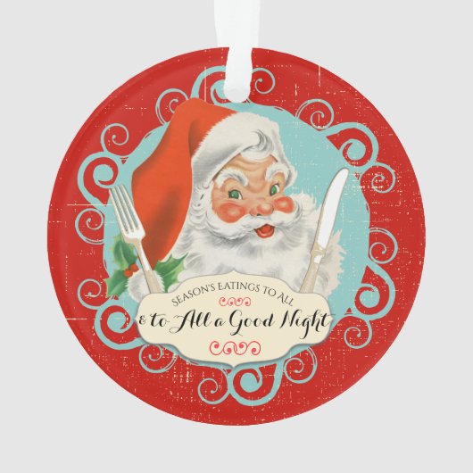 ヴィンテージサンタ器具グルメ料理クリスマス オーナメント (裏面)
