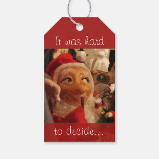 ヴィンテージサンタ季節ラベル懸命が決定 ギフトタグ (正面)